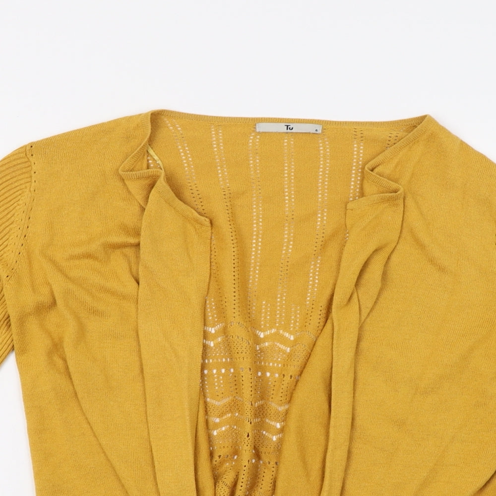 TU Womens Yellow  Knit Cardigan Jumper Size 8