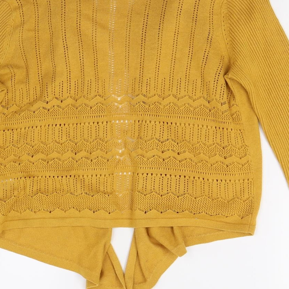 TU Womens Yellow  Knit Cardigan Jumper Size 8