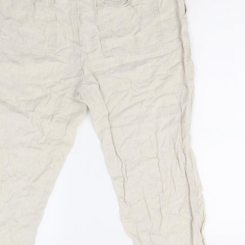 F&F Womens Beige   Pedal Pusher Trousers Size 18 L21 in