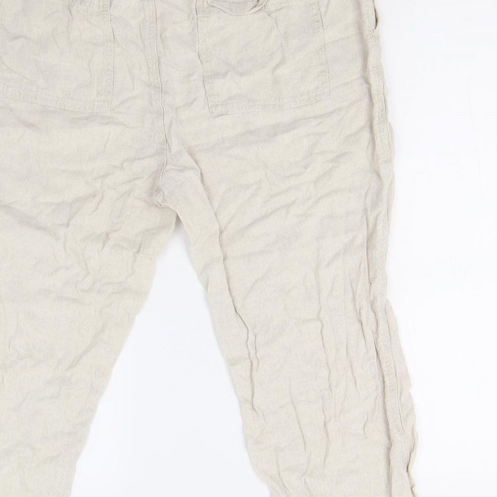 F&F Womens Beige   Pedal Pusher Trousers Size 18 L21 in