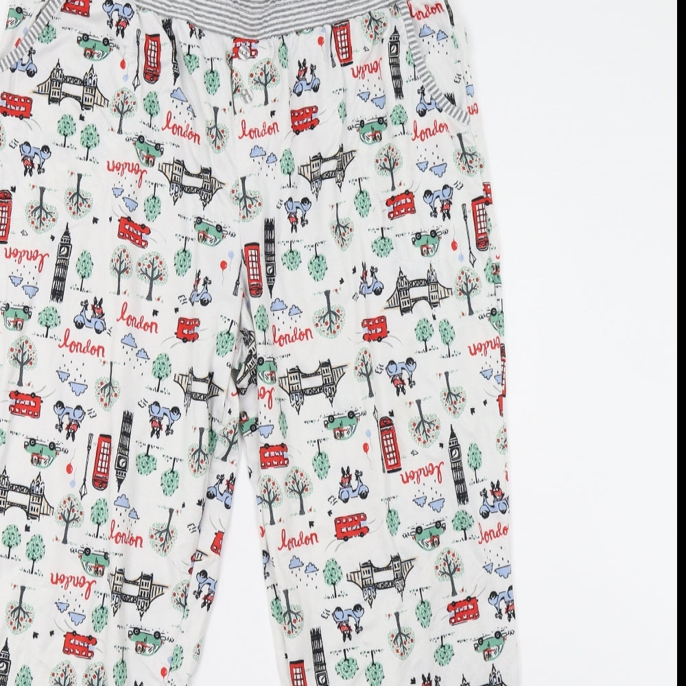 Cuddl Duds Womens White    Pyjama Pants Size L  - London Scene