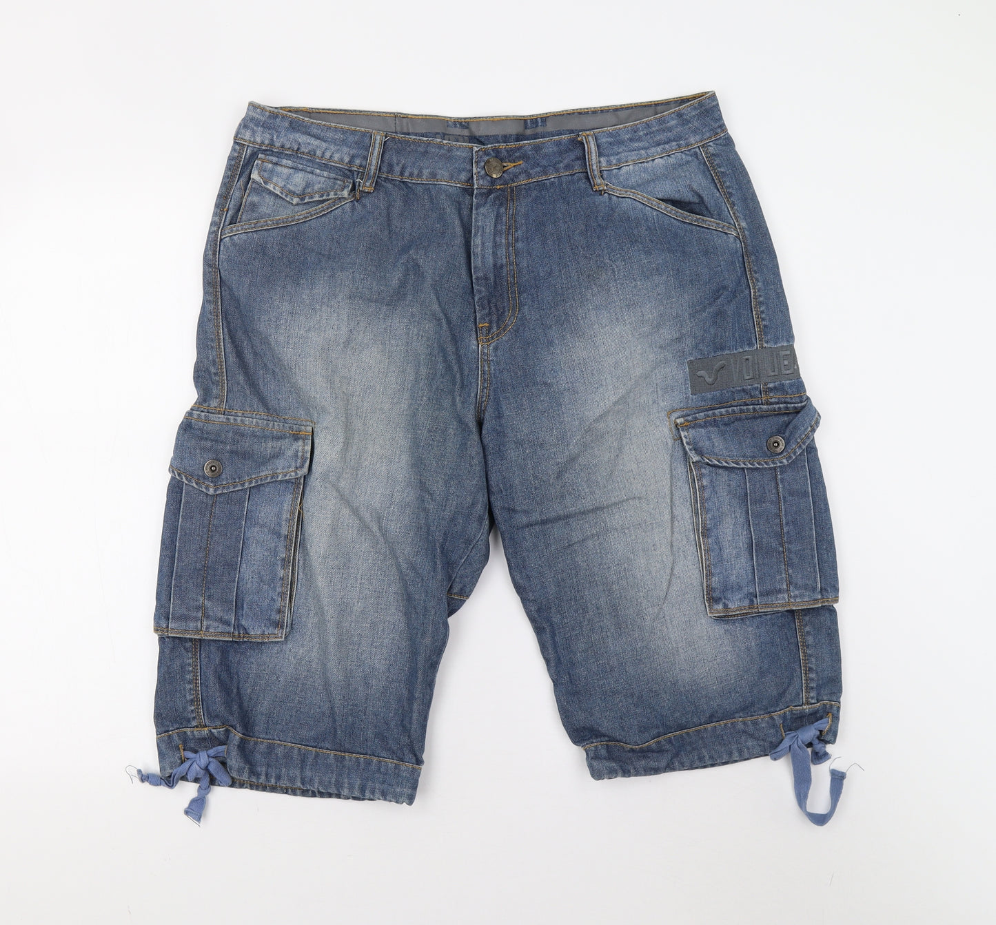 Voi Jeans Mens Blue  Denim Cargo Shorts Size 36