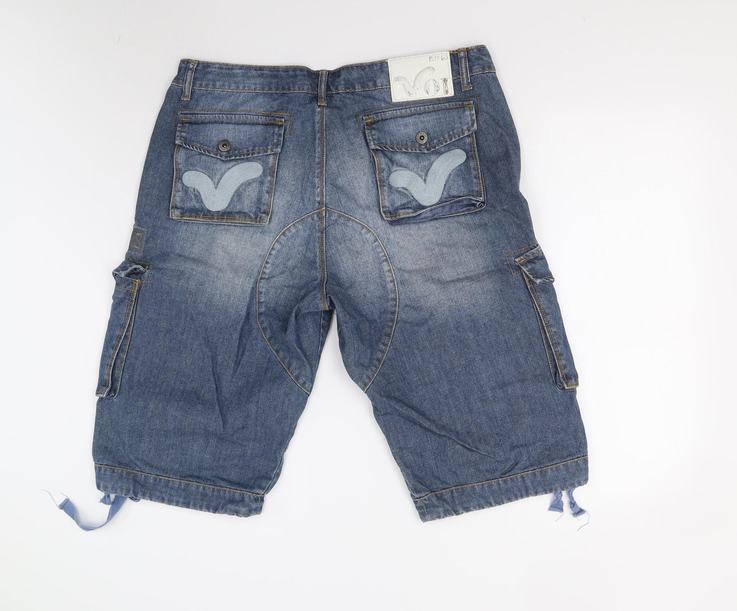 Voi Jeans Mens Blue  Denim Cargo Shorts Size 36