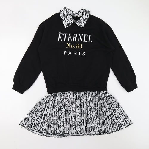 River Island Girls Black   Jumper Dress  Size 11-12 Years