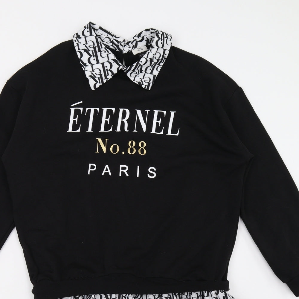 River Island Girls Black   Jumper Dress  Size 11-12 Years