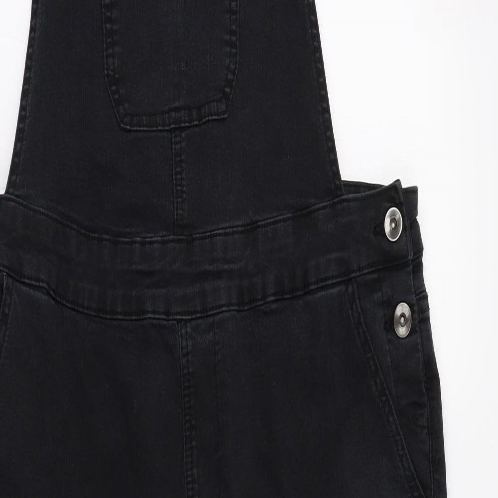 TU Womens Black  Denim Dungaree One-Piece Size 14 L27 in