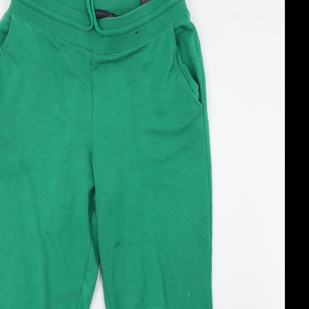 M&S Womens Green   Sweatpants Trousers Size 14 L27 in