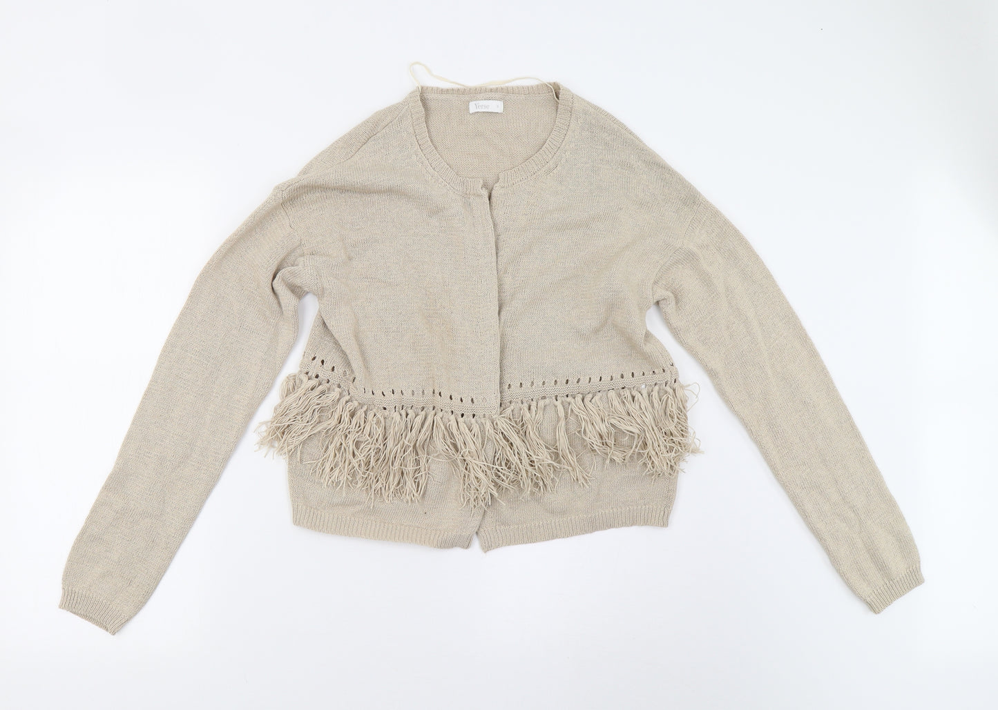 YERSE Womens Beige  Knit Cardigan Jumper Size S