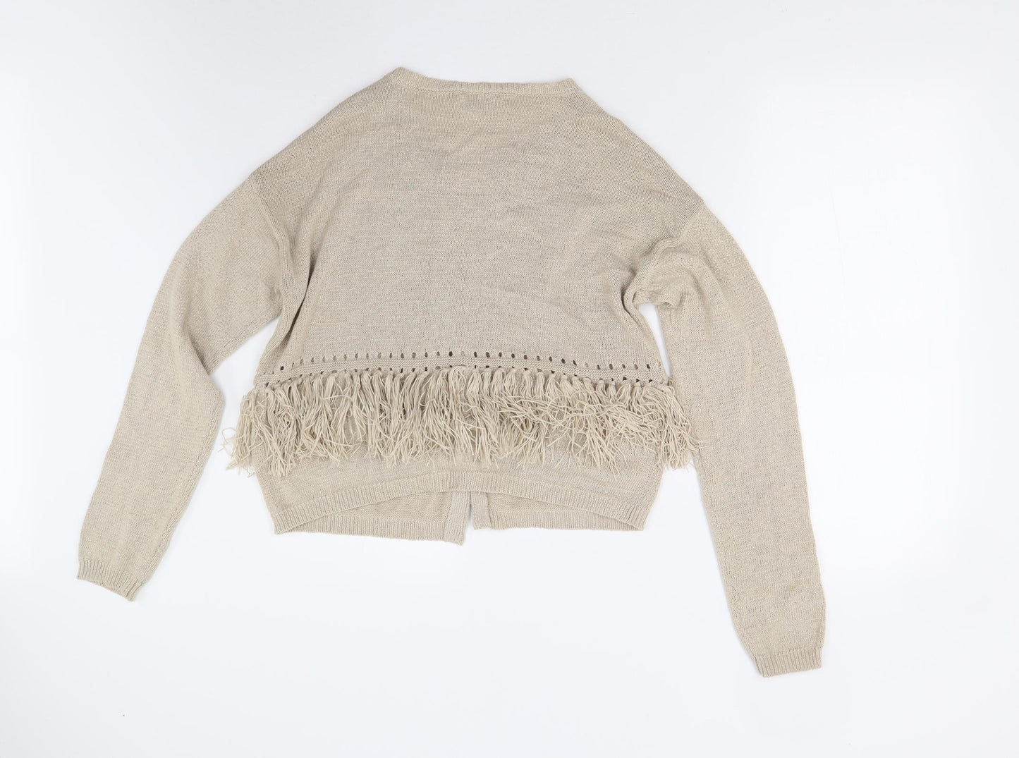 YERSE Womens Beige  Knit Cardigan Jumper Size S