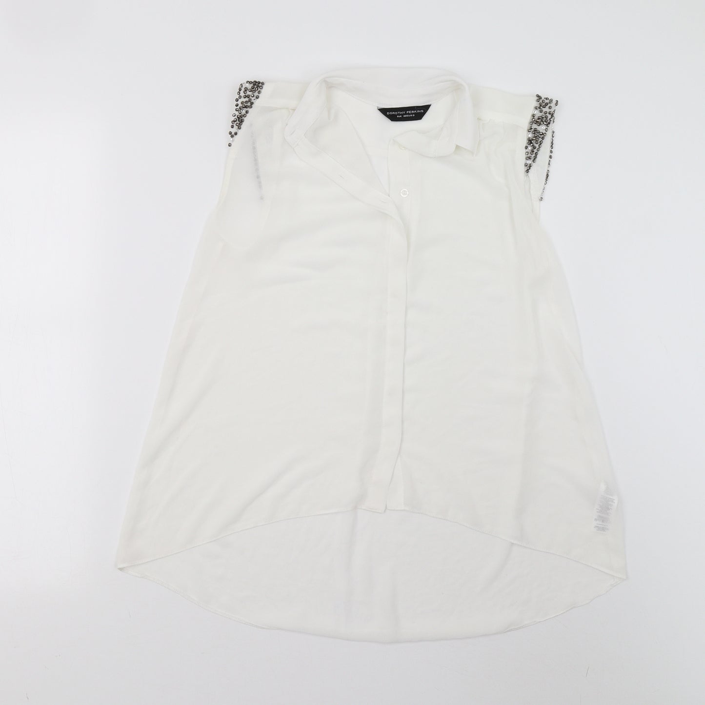 Dorothy Perkins Womens White   Basic Button-Up Size 8