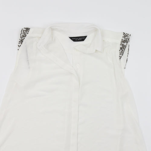 Dorothy Perkins Womens White   Basic Button-Up Size 8