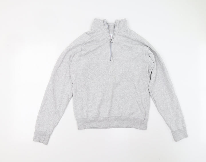 Fruit of the Loom Womens Grey Henley Sweatshirt Size S