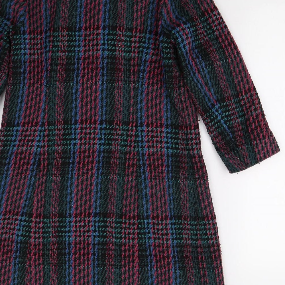 Plenty by Tracey Reese Womens Multicoloured Check  Overcoat Coat Size S