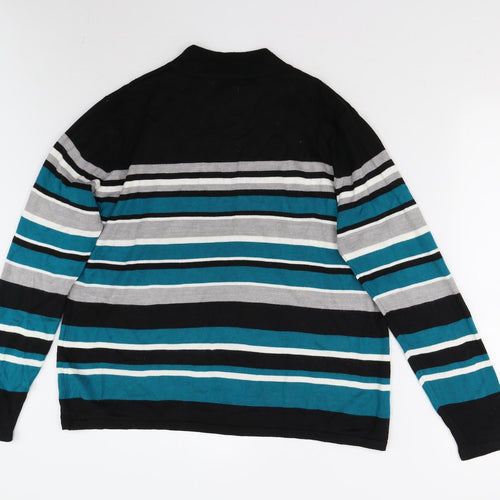 BM Collection Womens Multicoloured Striped Knit Pullover Jumper Size M