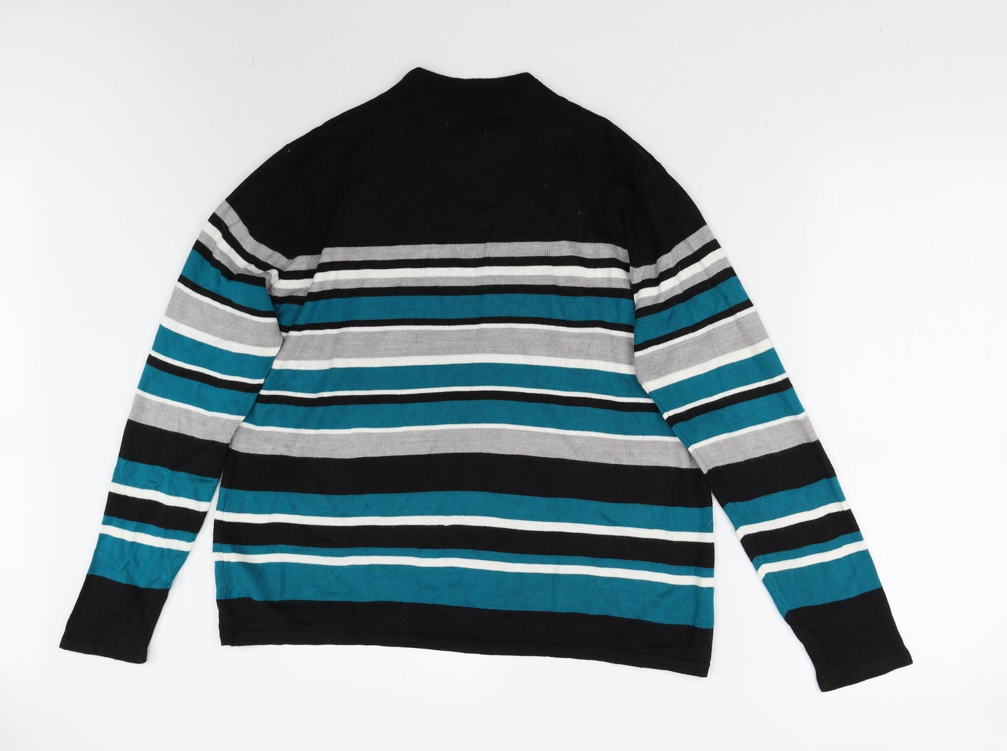 BM Collection Womens Multicoloured Striped Knit Pullover Jumper Size M