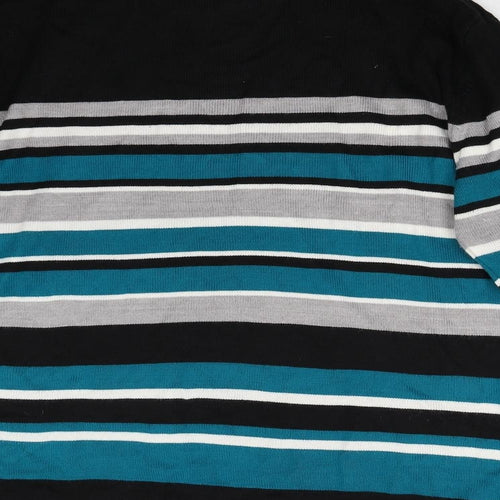 BM Collection Womens Multicoloured Striped Knit Pullover Jumper Size M