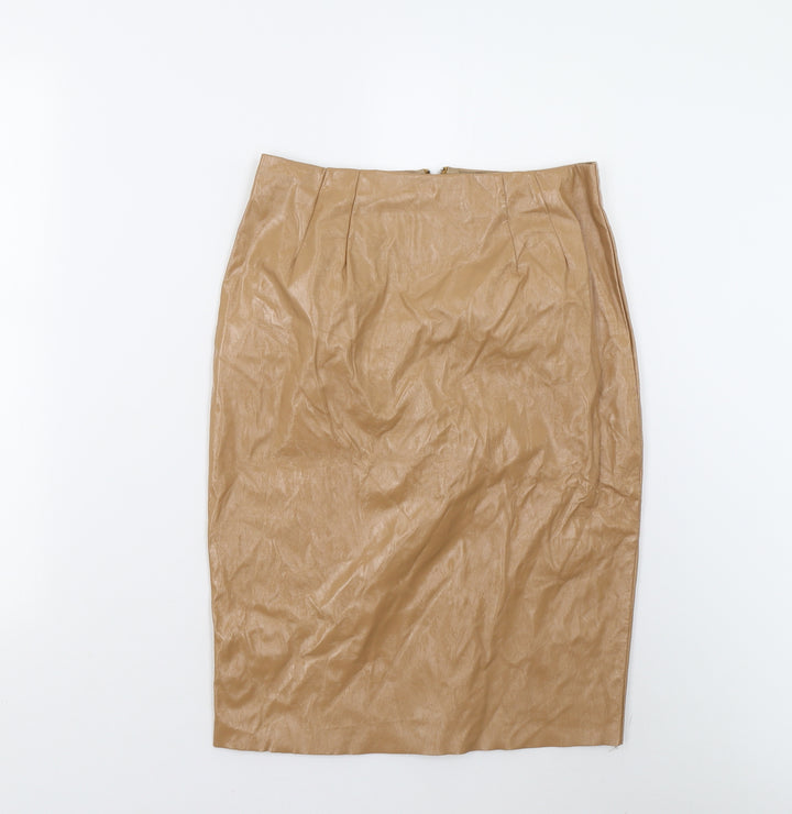 Topshop Womens Beige Straight & Pencil Skirt Size 10