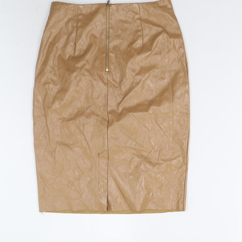 Topshop Womens Beige   Straight & Pencil Skirt Size 10