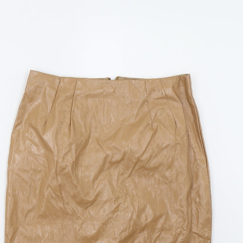 Topshop Womens Beige   Straight & Pencil Skirt Size 10