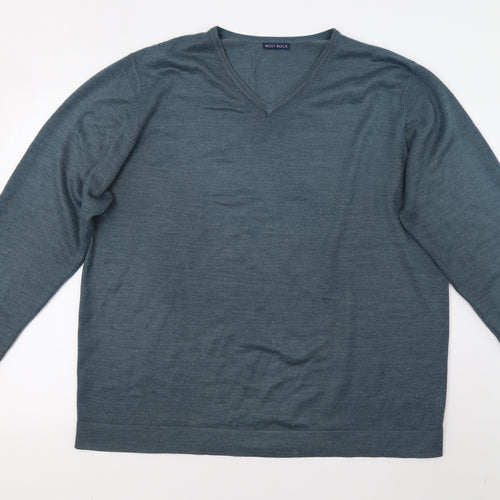 West Rock Mens Green  Knit Pullover Jumper Size XL