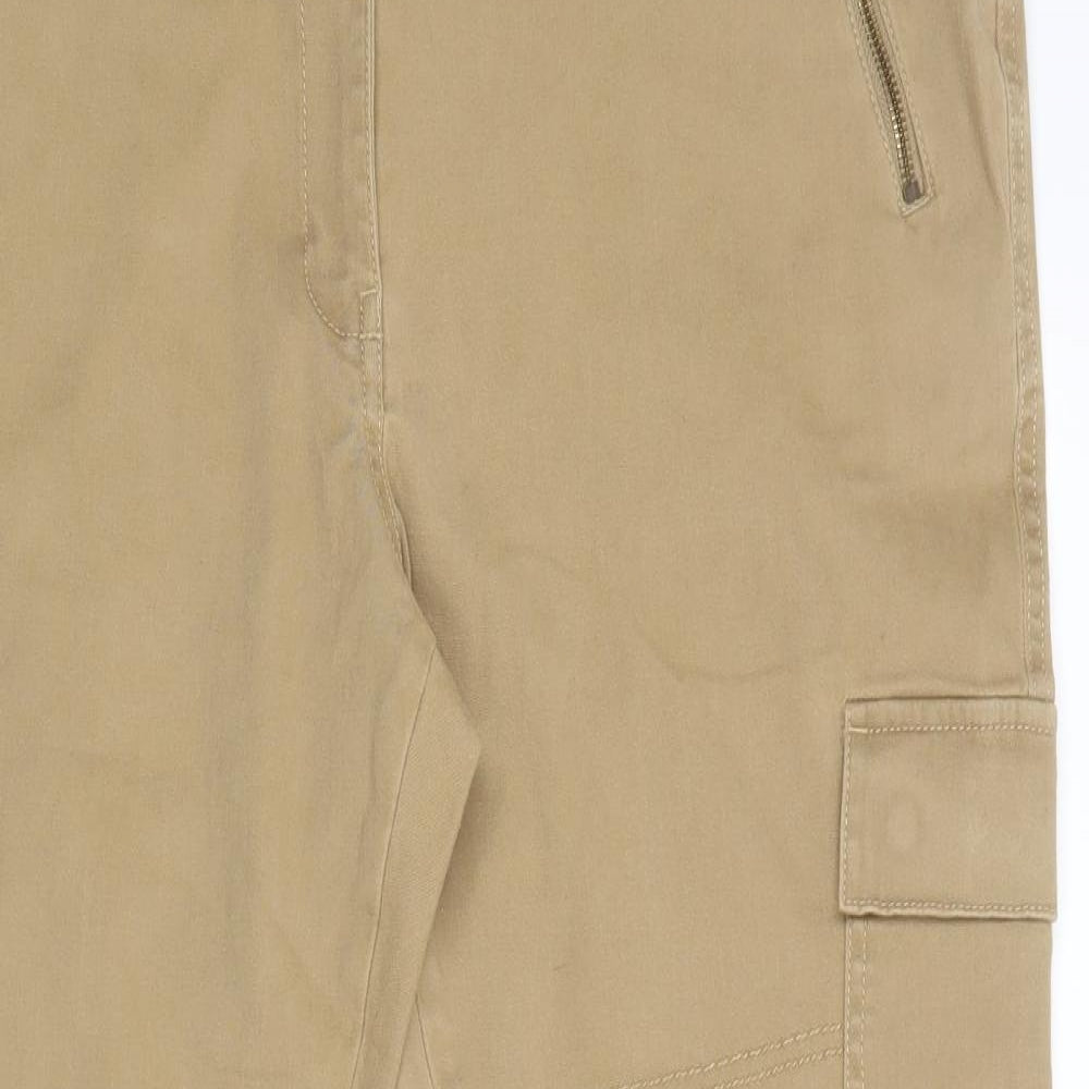 M&S Womens Brown   Cargo Trousers Size 18 L27 in