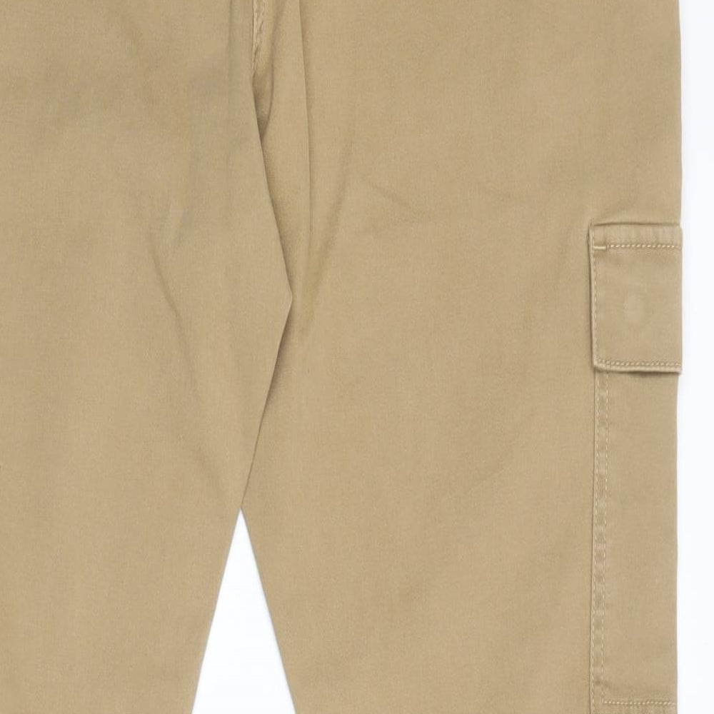 M&S Womens Brown   Cargo Trousers Size 18 L27 in