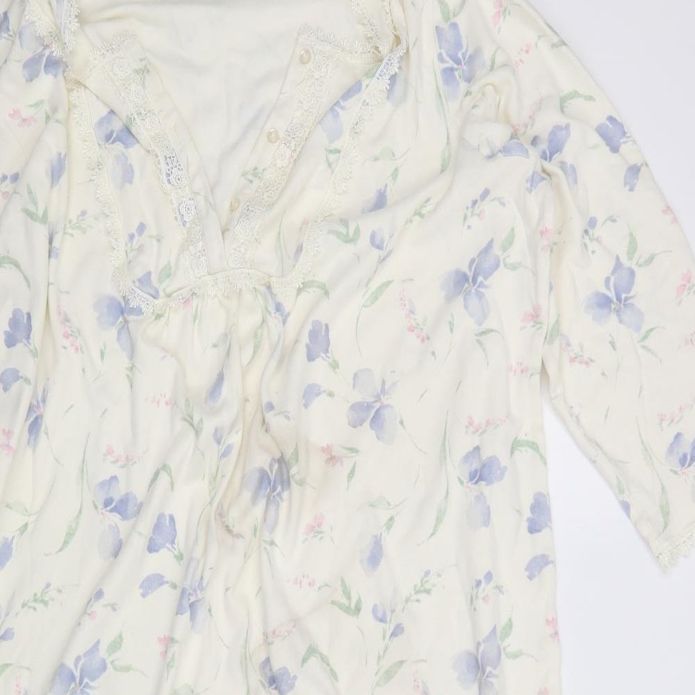 M&S Womens White Floral   Dress Size 20