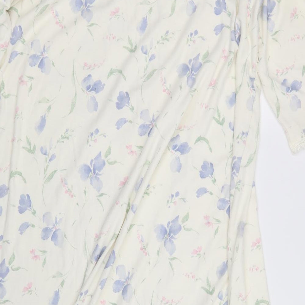 M&S Womens White Floral   Dress Size 20