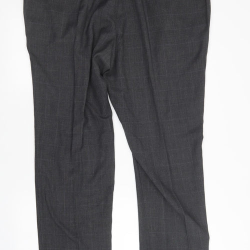 F&F Womens Grey Check  Trousers  Size 44 L31 in