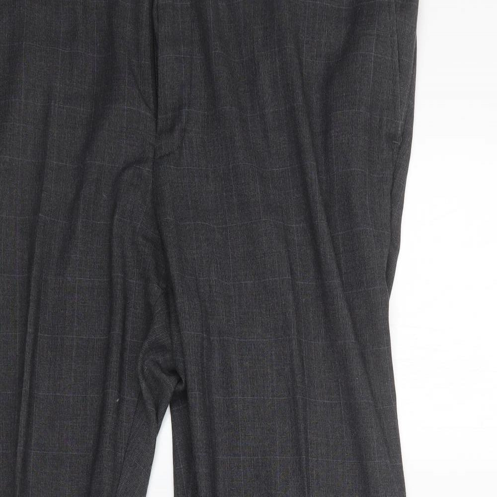 F&F Womens Grey Check  Trousers  Size 44 L31 in