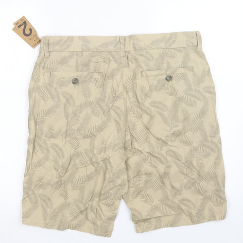 F&F Mens Beige Floral  Chino Shorts Size 36