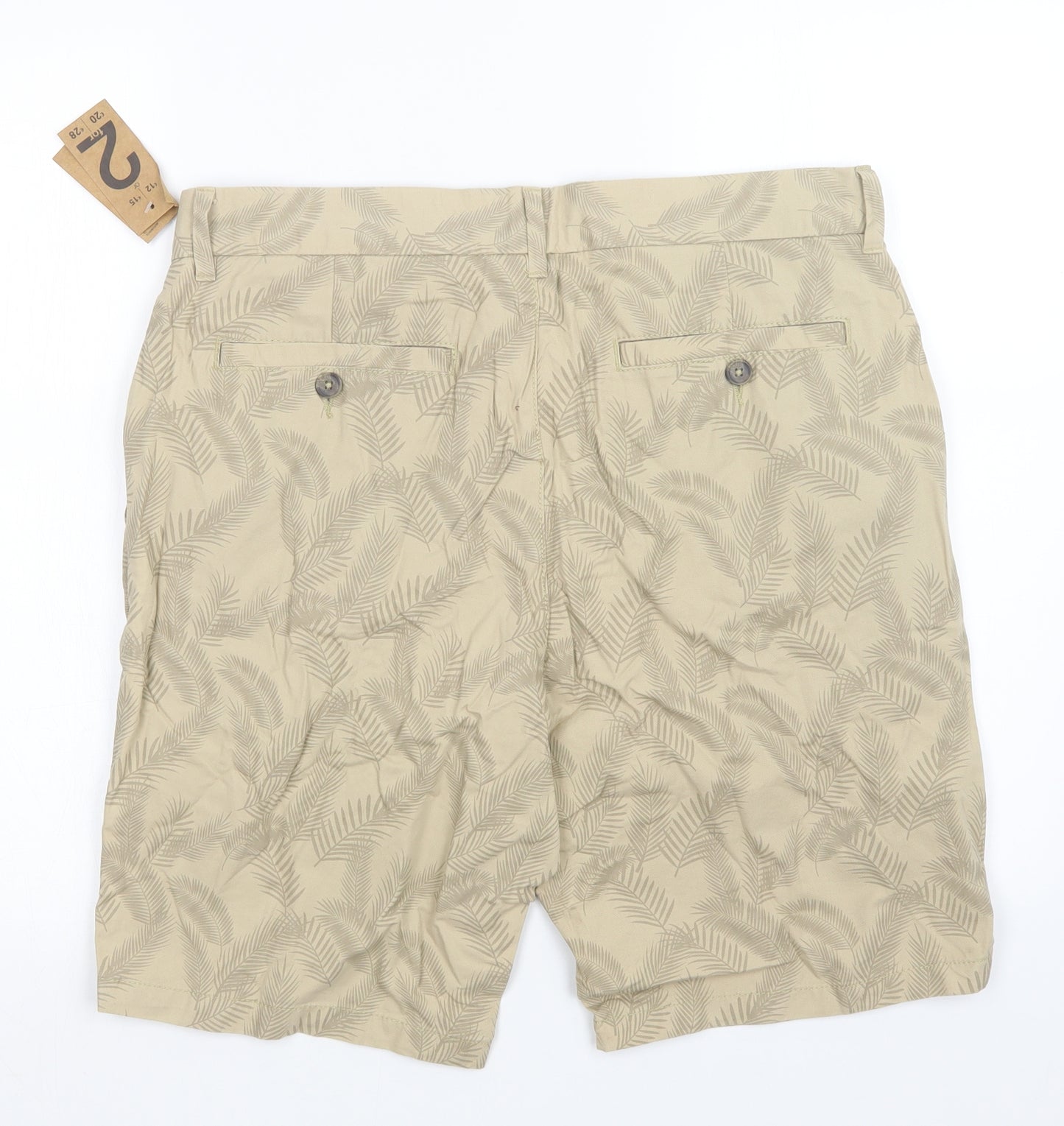 F&F Mens Beige Floral  Chino Shorts Size 36