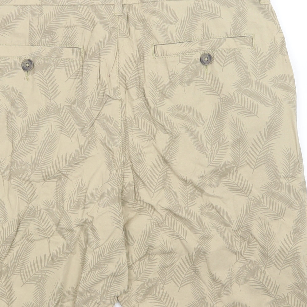 F&F Mens Beige Floral  Chino Shorts Size 36