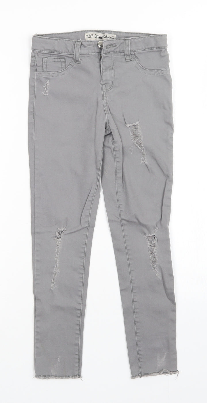 denim Co Girls Grey   Skinny Jeans Size 8-9 Years