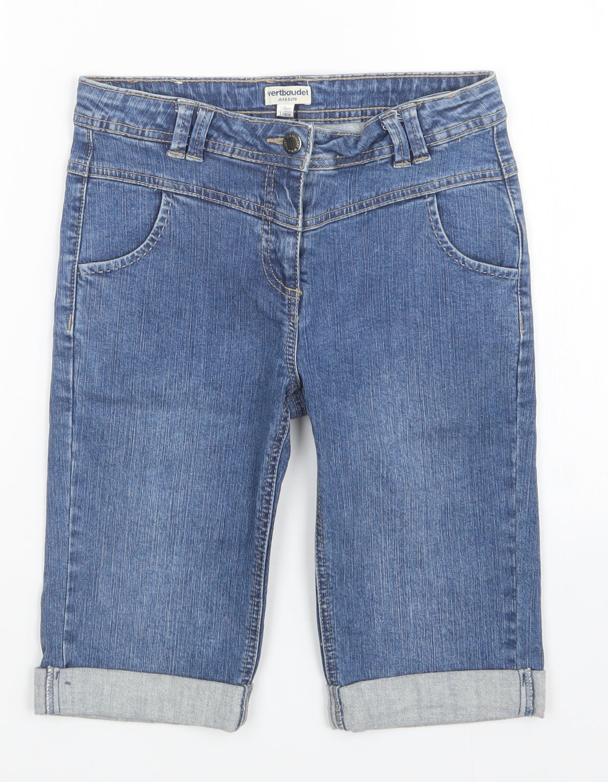Vertbaudet Girls Blue   Cut-Off Shorts Size 12 Years