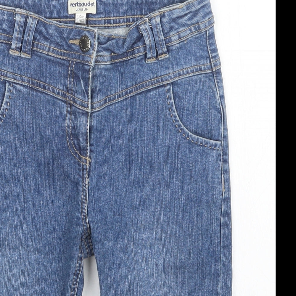 Vertbaudet Girls Blue   Cut-Off Shorts Size 12 Years