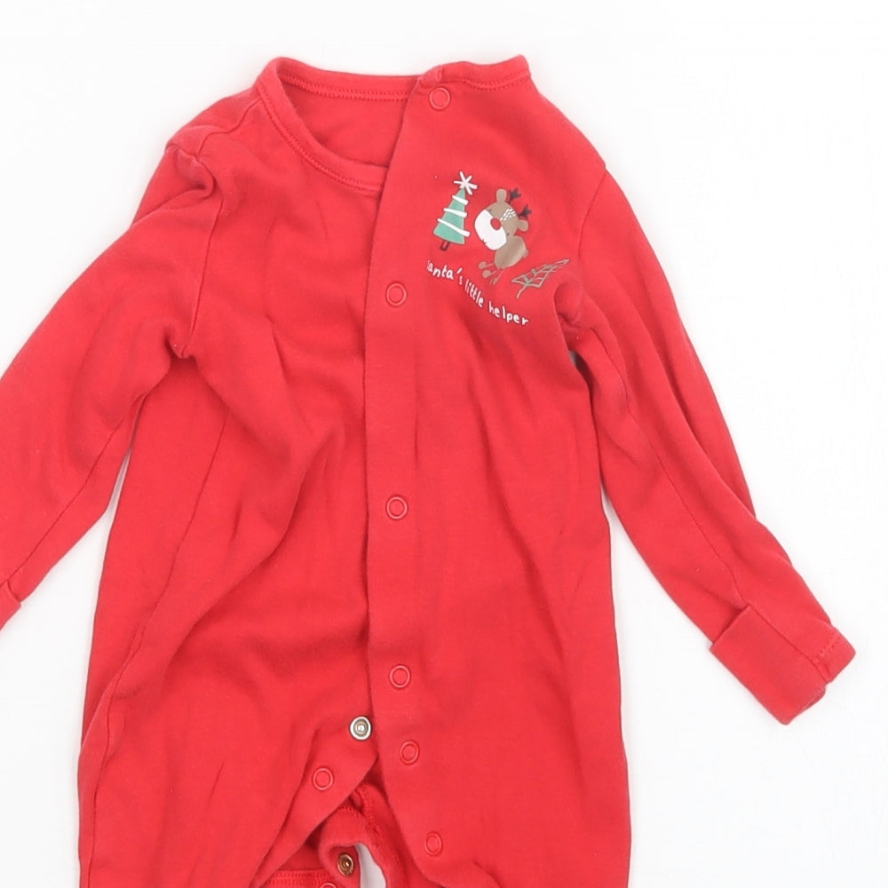 George Baby Red   Babygrow One-Piece Size 6-9 Months