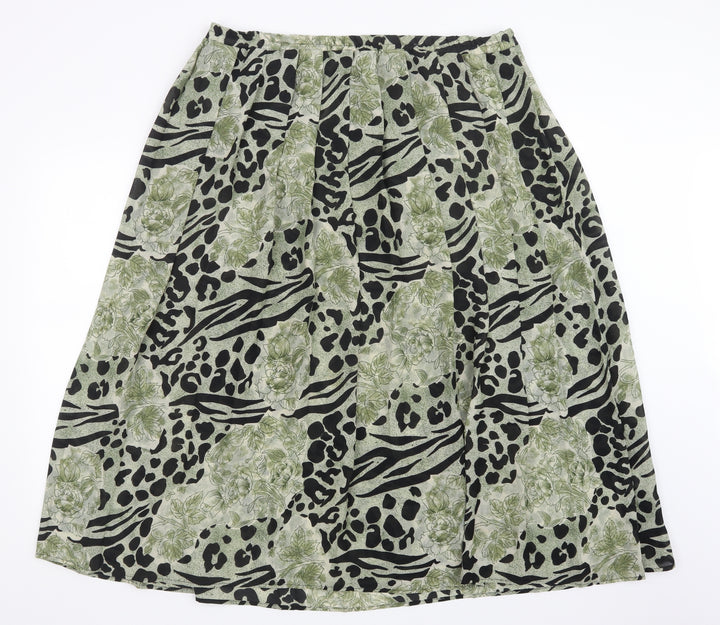 Profiles Womens Multicoloured Animal Print A-Line Skirt Size 16
