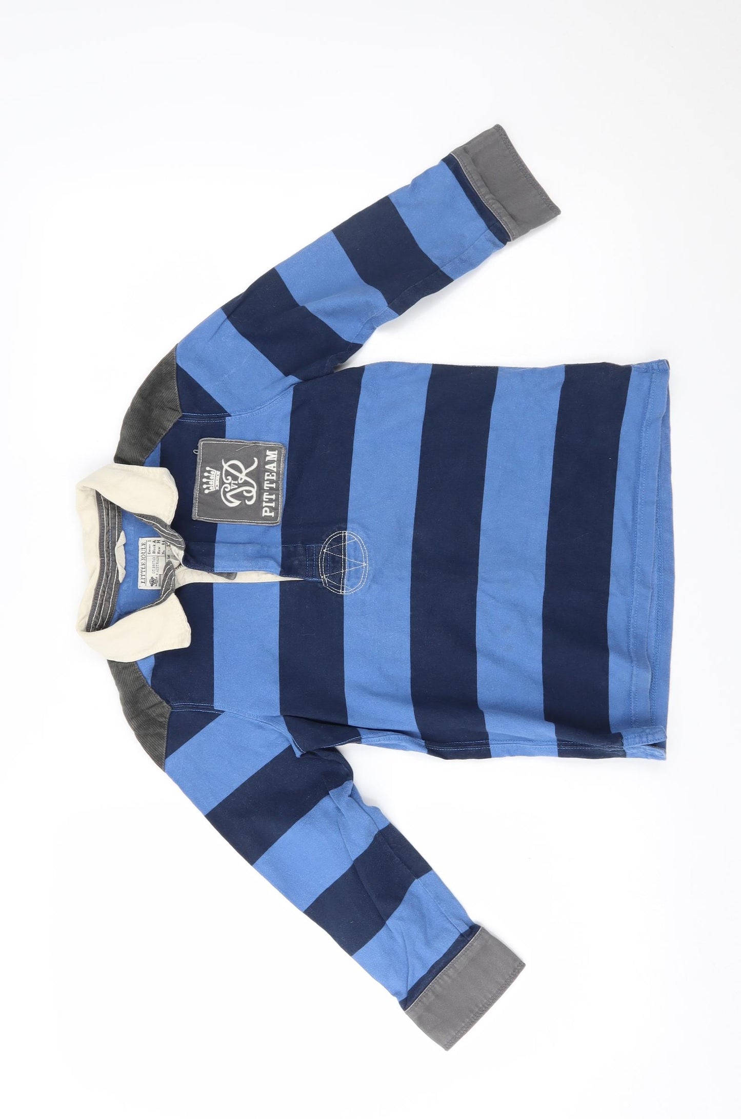 Joules Boys Blue Striped  Pullover Jumper Size 8 Years