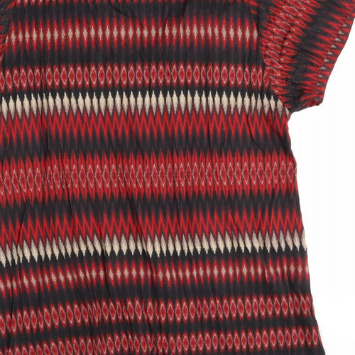 Tommy & Kate Womens Red Fair Isle  Basic Blouse Size 18