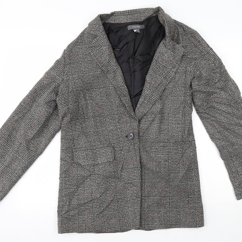 Primark Womens Grey Plaid  Jacket Blazer Size 8