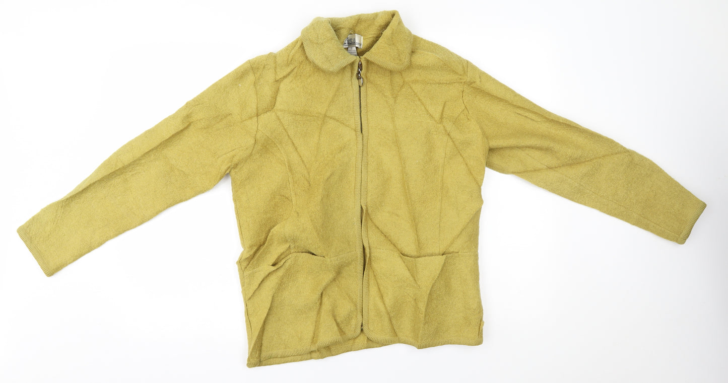 Lisa Womens Yellow   Full Zip Sweatshirt Size M