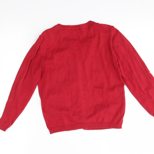 TU Girls Red   Cardigan Jumper Size 8 Years