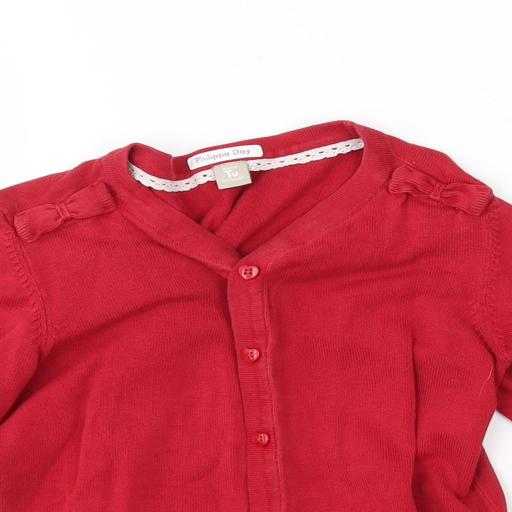 TU Girls Red   Cardigan Jumper Size 8 Years