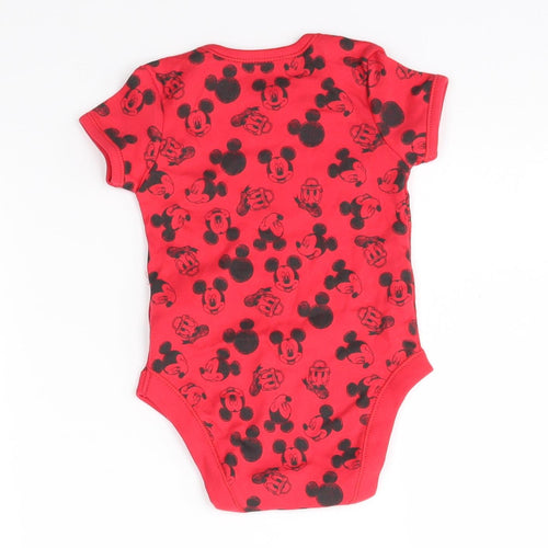 George Baby Red   Babygrow One-Piece Size 6-9 Months  - mickey mouse, disney