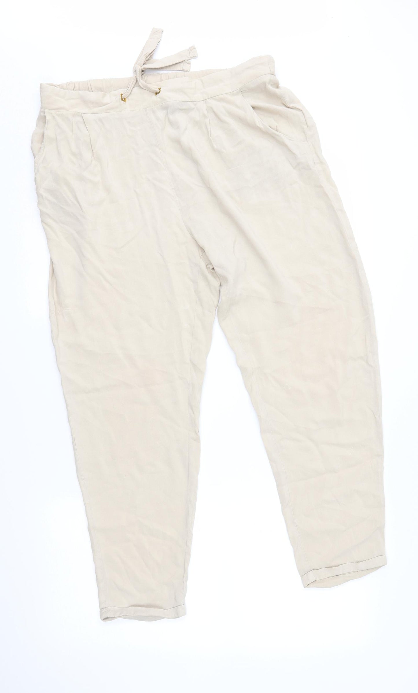 Atmosphere Womens Beige   Jogger Trousers Size 14 L25 in