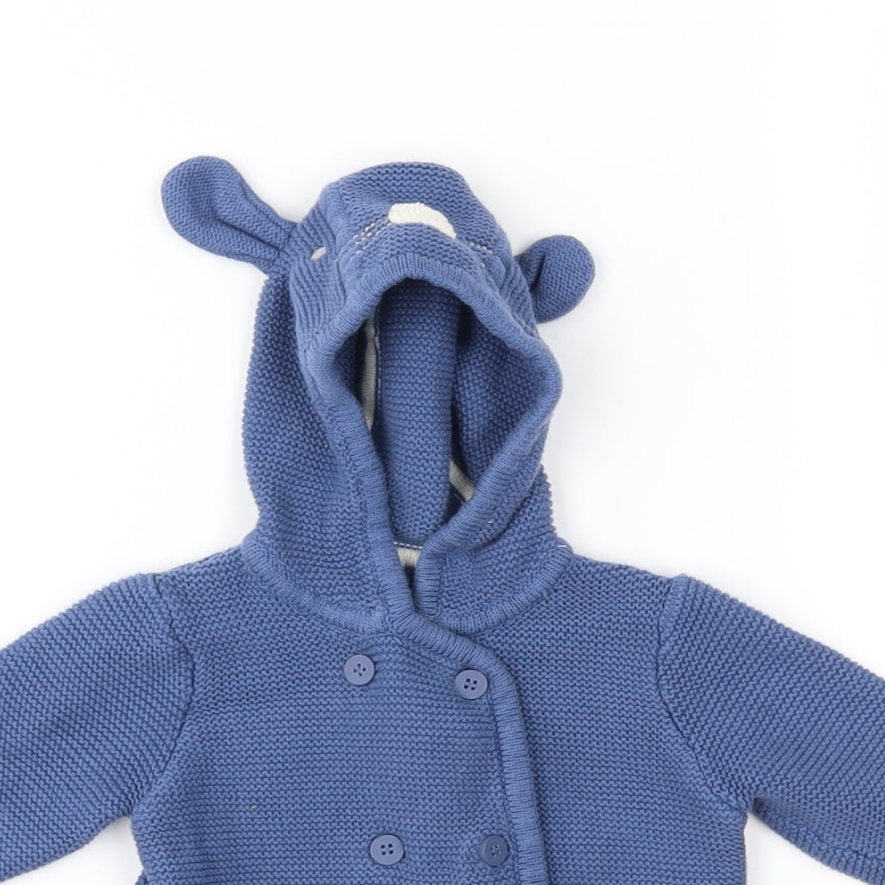 Mothercare Baby Blue   Cardigan Jumper Size 0-3 Months