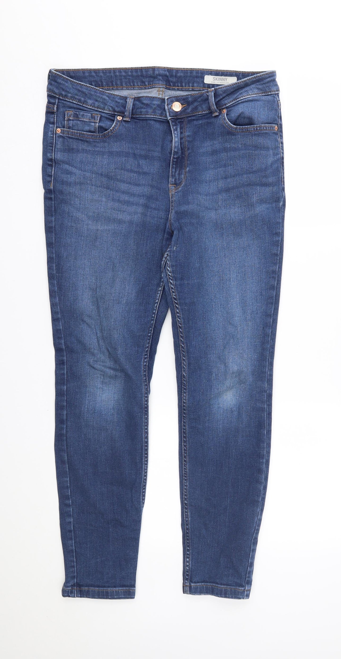 M&S Womens Blue   Skinny Jeans Size 14 L26 in