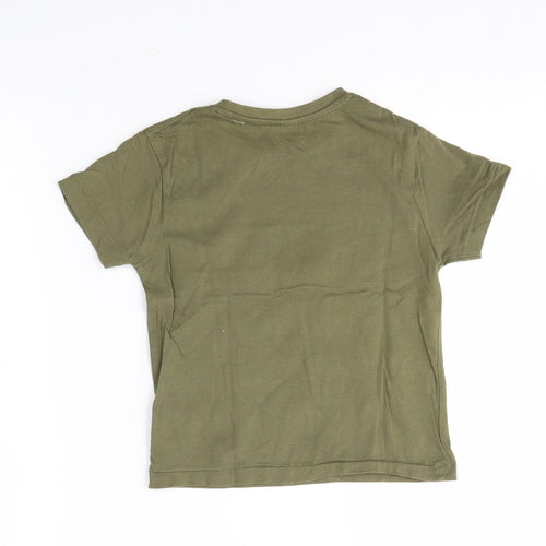 Primark Boys Green   Basic T-Shirt Size 3-4 Years  - dino