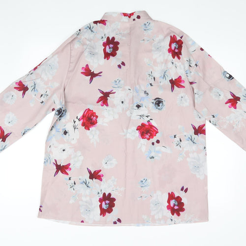 Preworn Womens Pink Floral  Basic Blouse Size 4XL